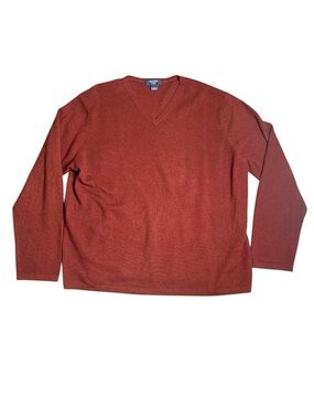 Brooks Brothers Sport Lambswool V-Neck Sweater Red Size L
